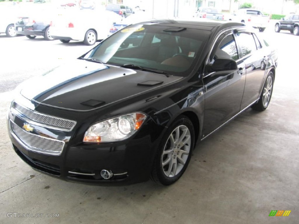 2008 Malibu LTZ Sedan - Black Granite Metallic / Ebony/Brick Red photo #24