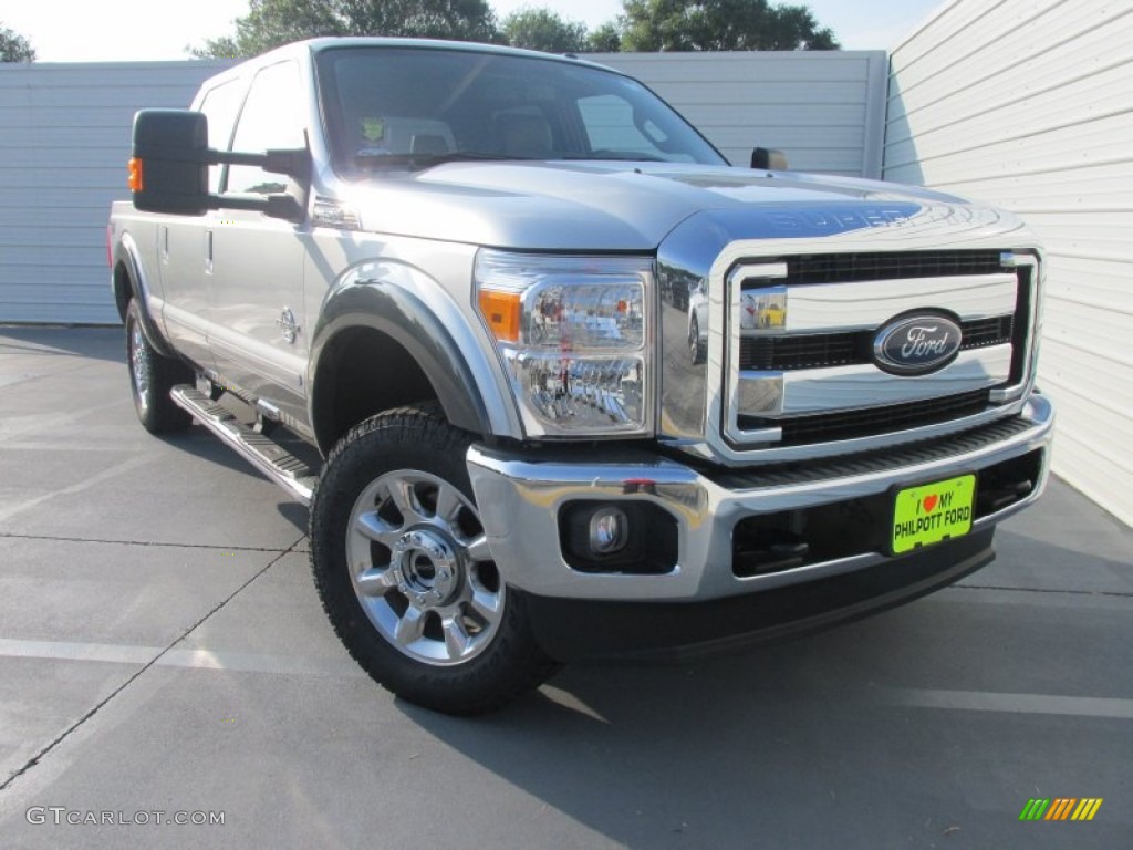 2015 F250 Super Duty Lariat Crew Cab 4x4 - Ingot Silver / Black photo #2