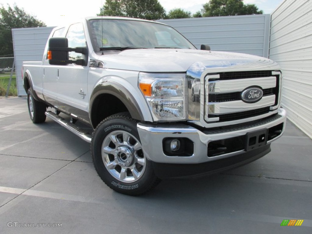 2015 F350 Super Duty Lariat Crew Cab 4x4 - White Platinum / Adobe photo #1