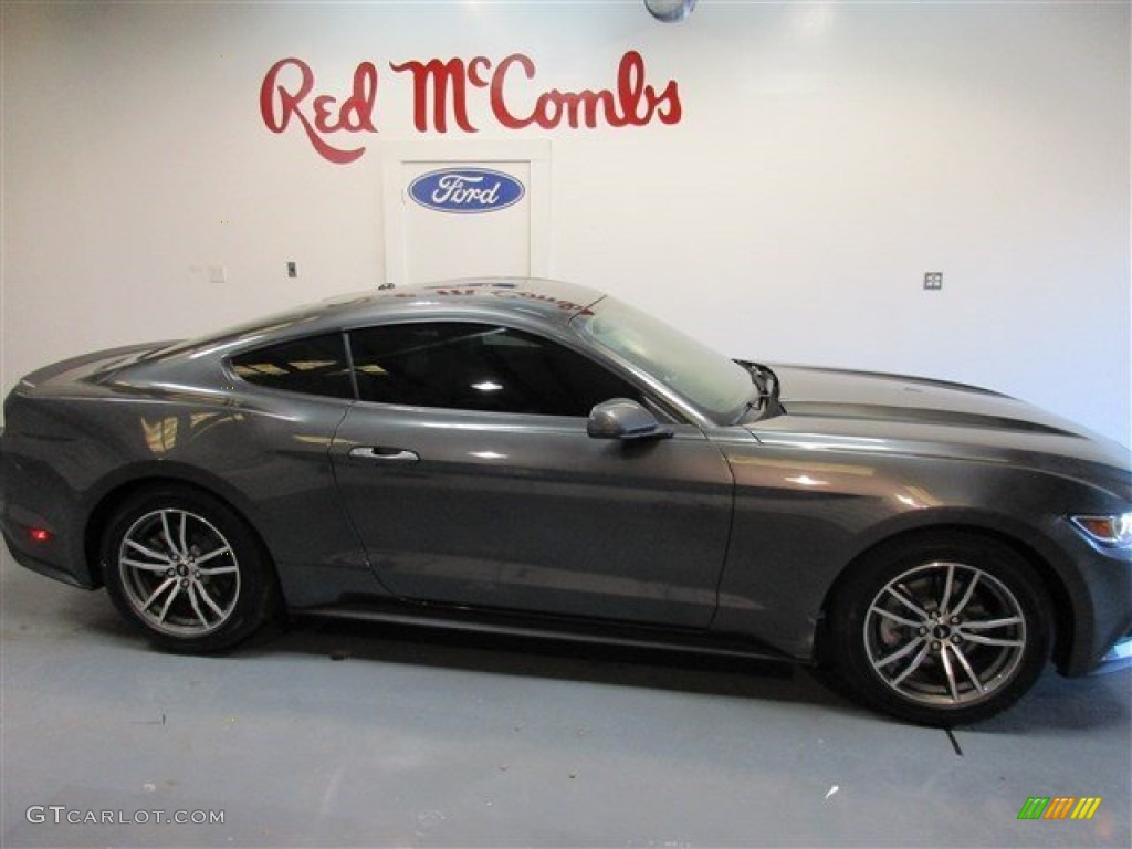 2015 Mustang EcoBoost Premium Coupe - Magnetic Metallic / Ebony photo #7