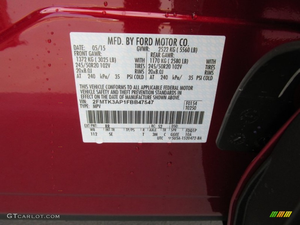 2015 Ford Edge Sport Color Code Photos