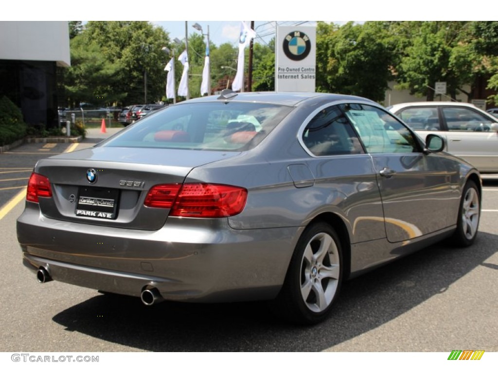 2012 3 Series 335i xDrive Coupe - Space Grey Metallic / Coral Red/Black photo #3
