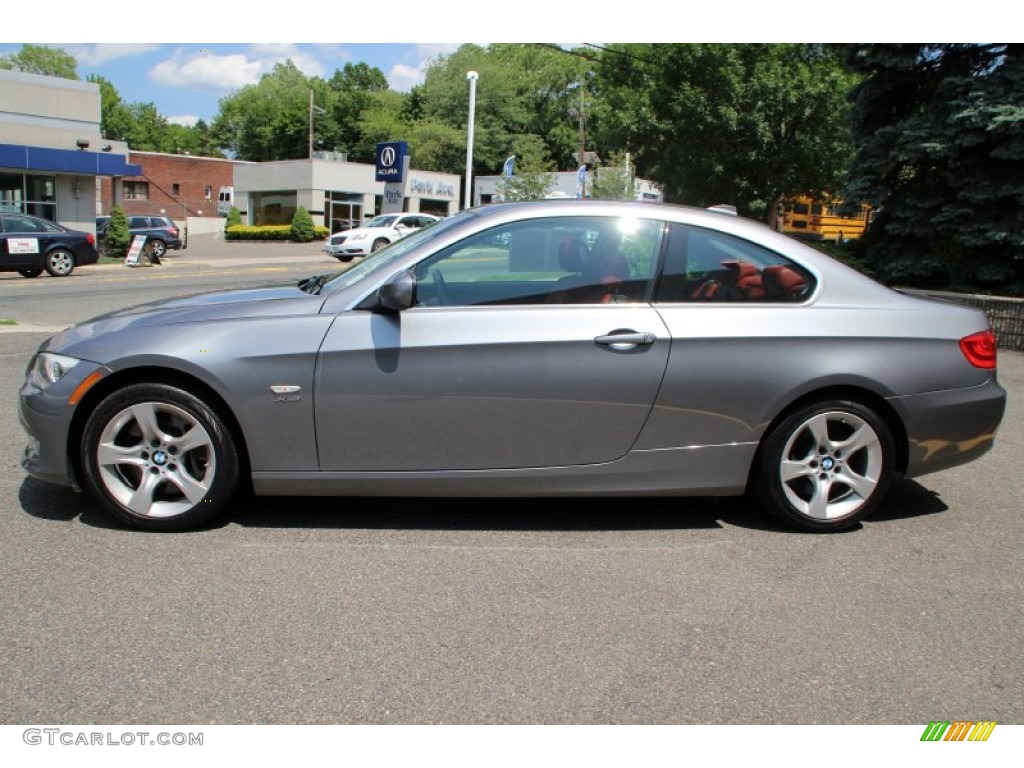 2012 3 Series 335i xDrive Coupe - Space Grey Metallic / Coral Red/Black photo #6