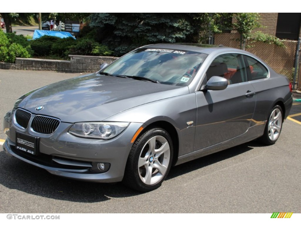 2012 3 Series 335i xDrive Coupe - Space Grey Metallic / Coral Red/Black photo #7