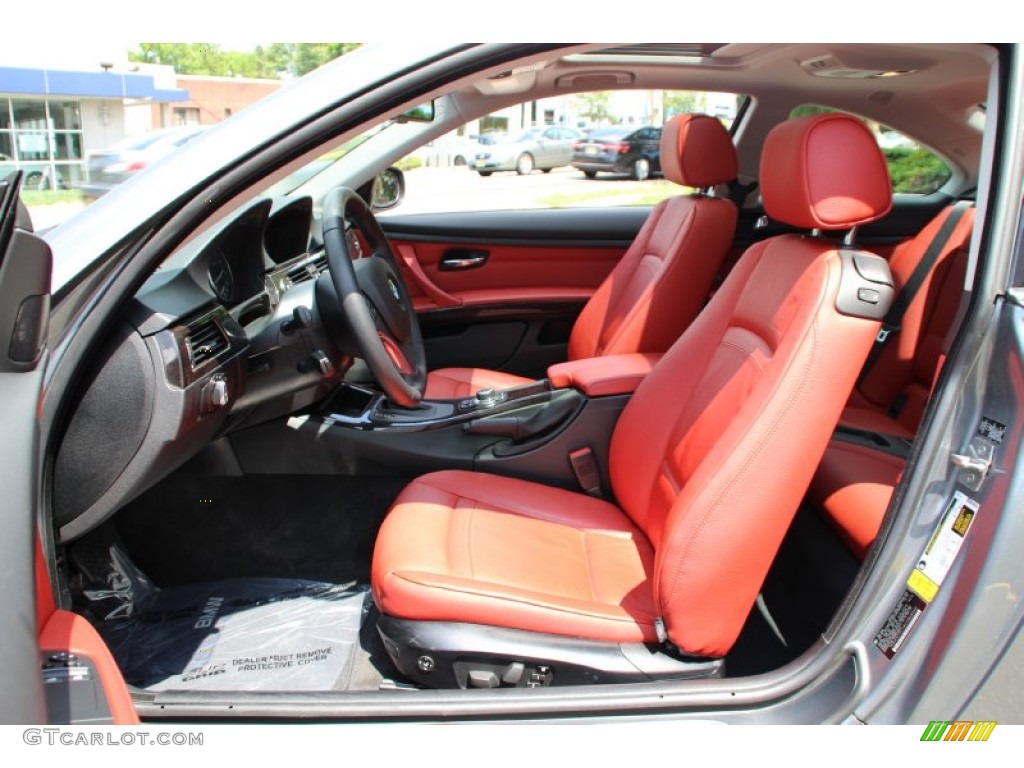 2012 3 Series 335i xDrive Coupe - Space Grey Metallic / Coral Red/Black photo #13