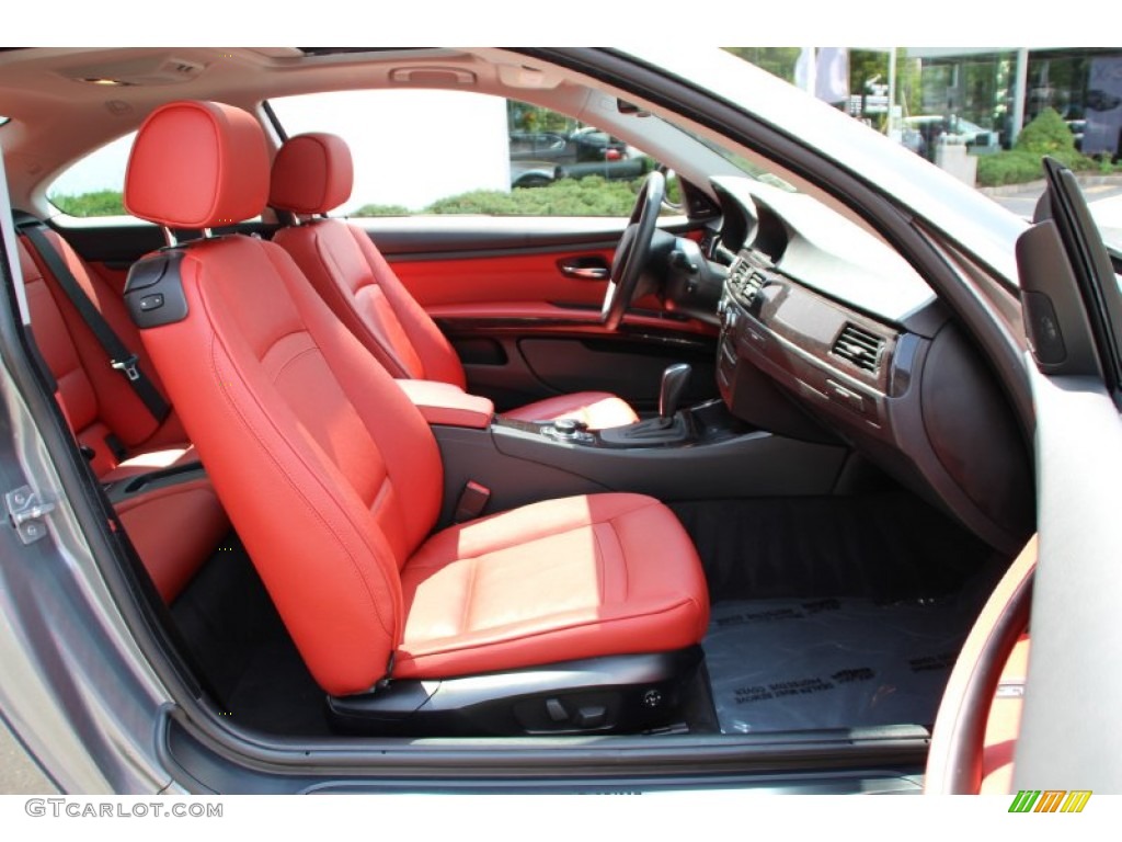 2012 3 Series 335i xDrive Coupe - Space Grey Metallic / Coral Red/Black photo #29