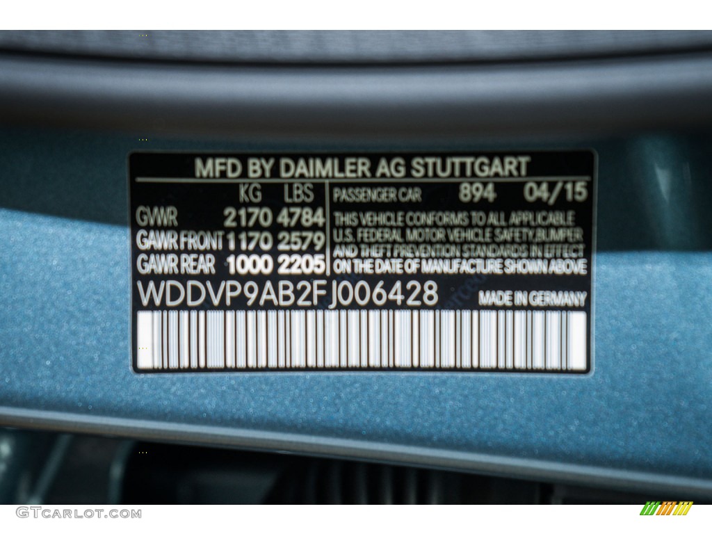 2015 B Color Code 894 for Universe Blue Metallic Photo #104671252