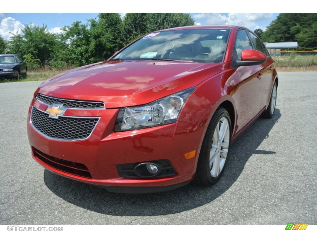 2014 Cruze LTZ - Crystal Red Tintcoat / Cocoa/Light Neutral photo #2