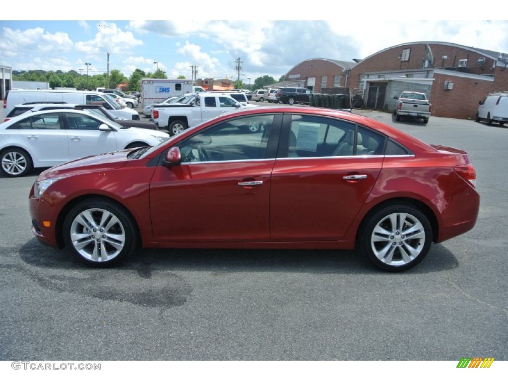 2014 Cruze LTZ - Crystal Red Tintcoat / Cocoa/Light Neutral photo #3