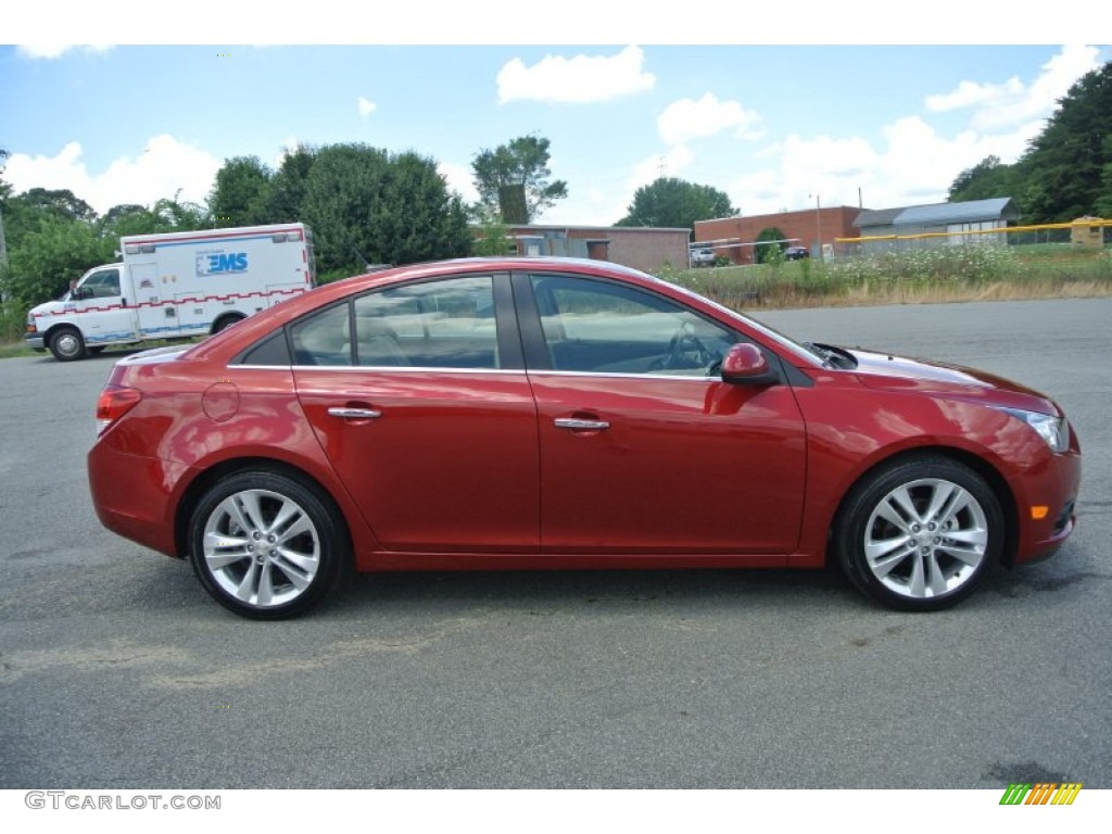 2014 Cruze LTZ - Crystal Red Tintcoat / Cocoa/Light Neutral photo #6