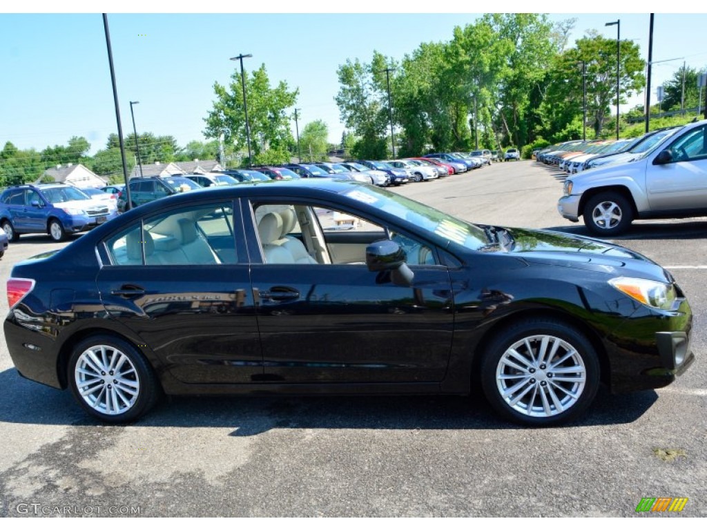 2012 Impreza 2.0i Premium 4 Door - Obsidian Black Pearl / Ivory photo #4