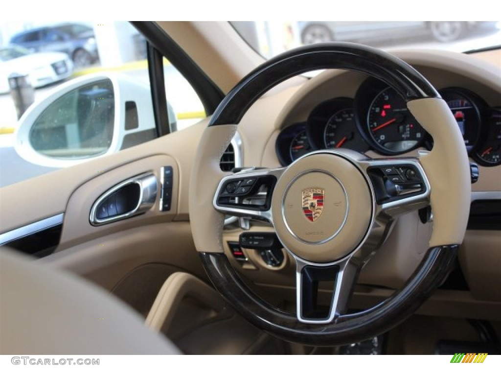 2016 Porsche Cayenne Standard Cayenne Model Luxor Beige Steering Wheel Photo #104684793