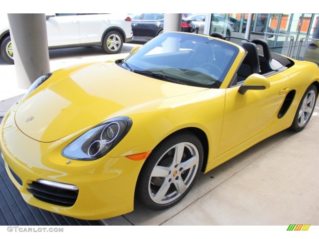 Racing Yellow 2015 Porsche Boxster Standard Boxster Model Exterior Photo #104686389