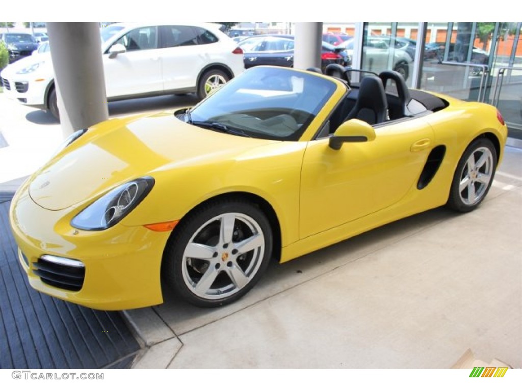 Racing Yellow 2015 Porsche Boxster Standard Boxster Model Exterior Photo #104686425