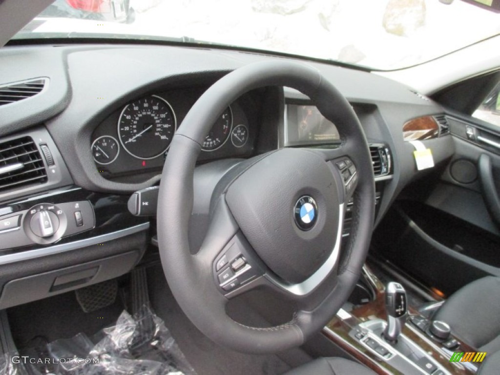 2016 BMW X3 xDrive28i Black Steering Wheel Photo #104690220