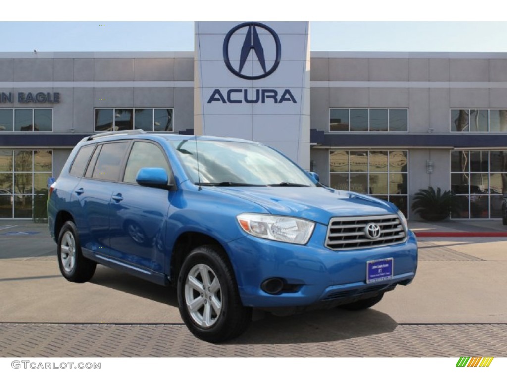 2008 Highlander  - Blue Streak Metallic / Black photo #1