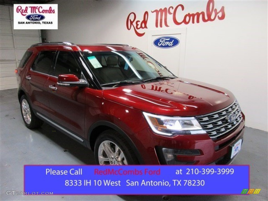 2016 Explorer Limited - Ruby Red Metallic Tri-Coat / Medium Light Camel photo #1