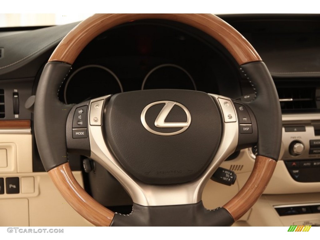 2014 Lexus ES 300h Hybrid Parchment Steering Wheel Photo #104700003