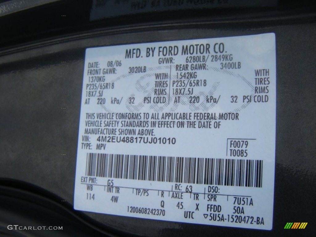 2007 Mountaineer Premier AWD - Black / Charcoal Black photo #18