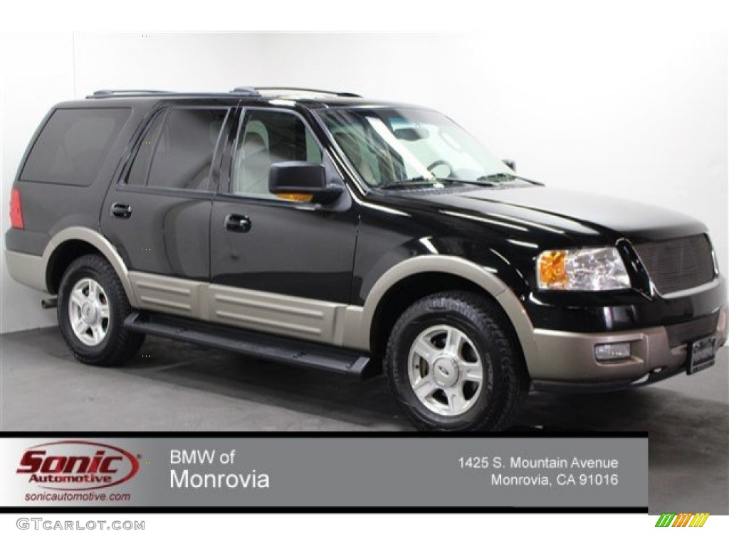 2003 Expedition Eddie Bauer - Black Clearcoat / Medium Parchment photo #1