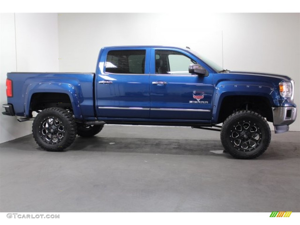 Stone Blue Metallic 2015 GMC Sierra 1500 SLT Crew Cab Exterior Photo #104718047