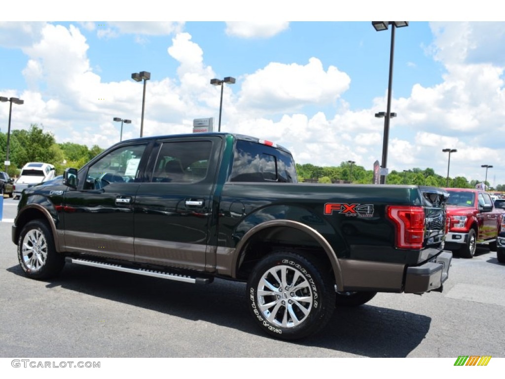 2015 F150 Lariat SuperCrew 4x4 - Green Gem Metallic / Medium Light Camel photo #32