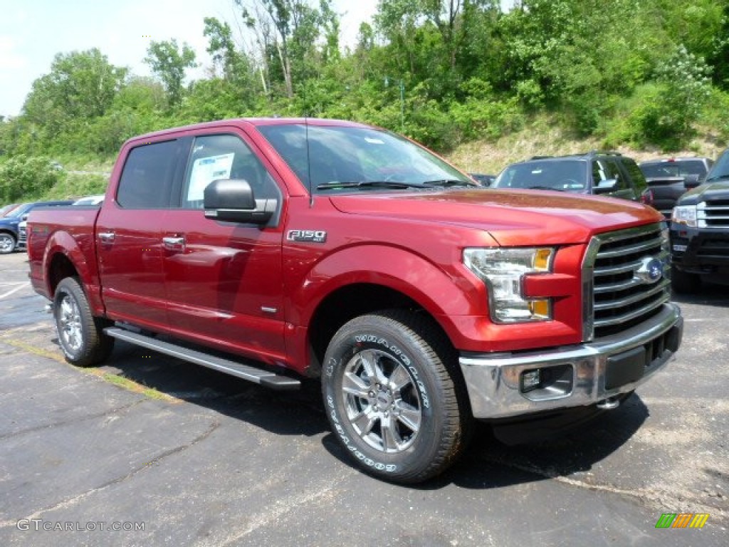 2015 F150 XLT SuperCrew 4x4 - Ruby Red Metallic / Platinum Brunello photo #1