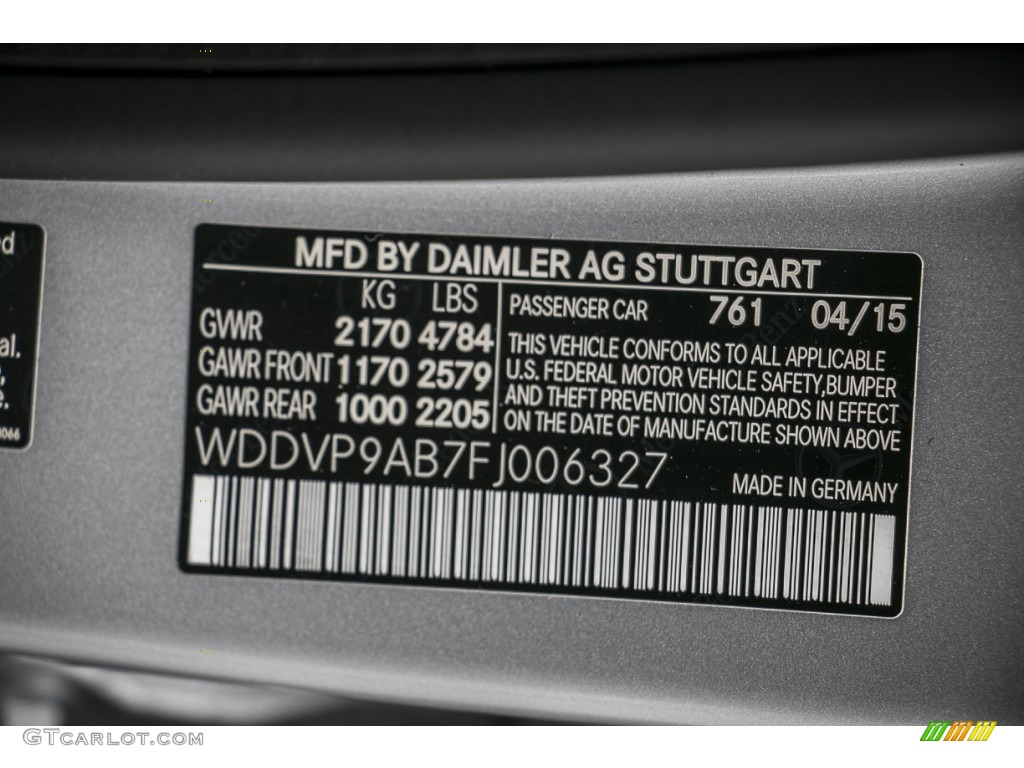 2015 B Color Code 761 for Polar Silver Metallic Photo #104733572
