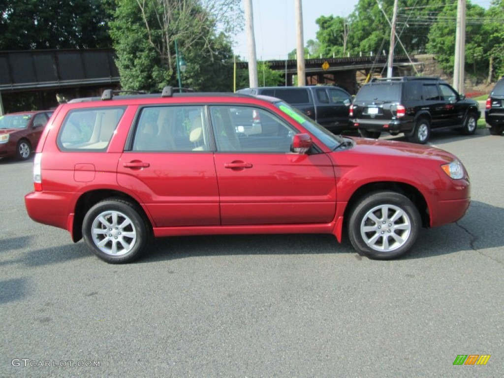 2008 Forester 2.5 X - Garnet Red Pearl / Desert Beige photo #5