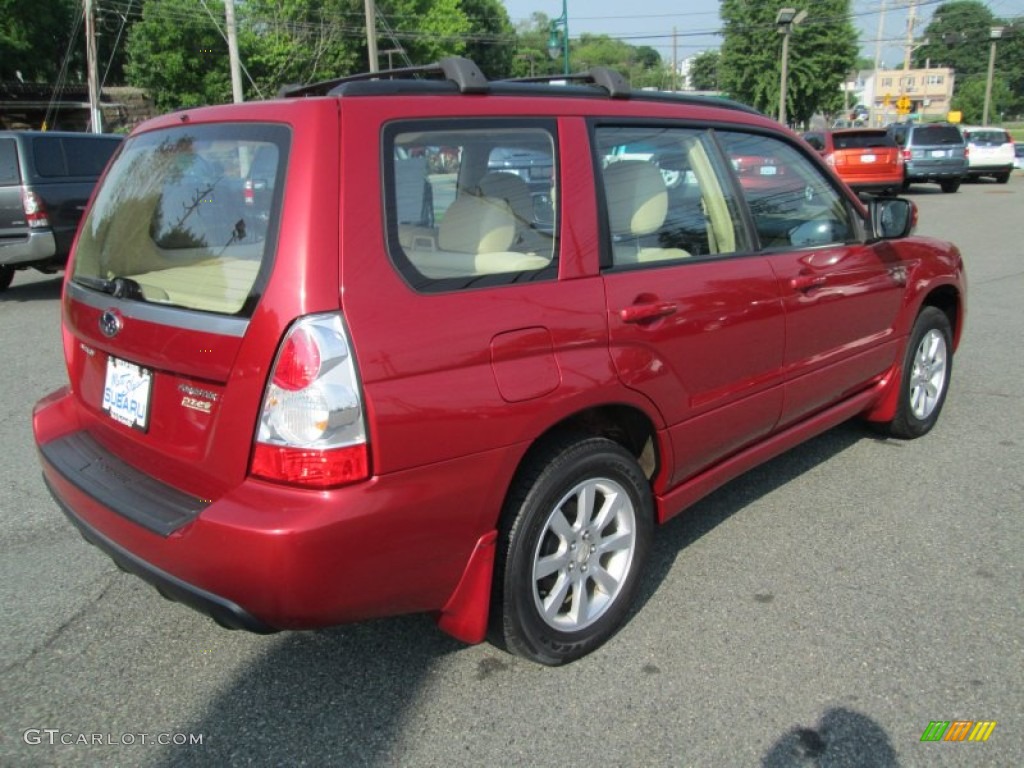 2008 Forester 2.5 X - Garnet Red Pearl / Desert Beige photo #6
