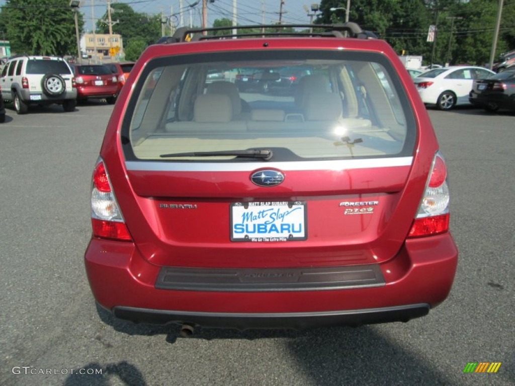 2008 Forester 2.5 X - Garnet Red Pearl / Desert Beige photo #7