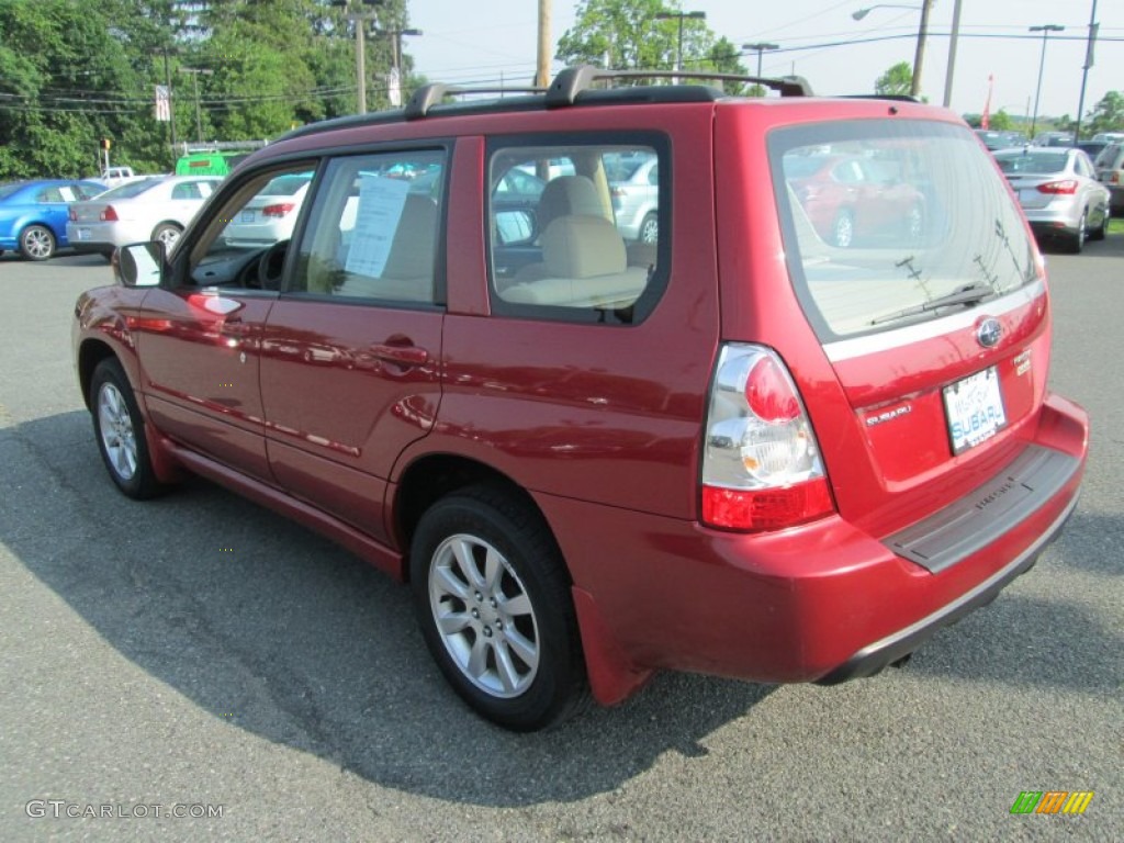 2008 Forester 2.5 X - Garnet Red Pearl / Desert Beige photo #8