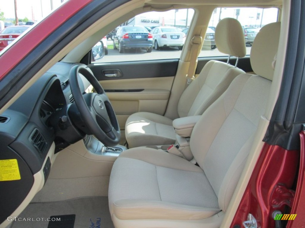 2008 Forester 2.5 X - Garnet Red Pearl / Desert Beige photo #11