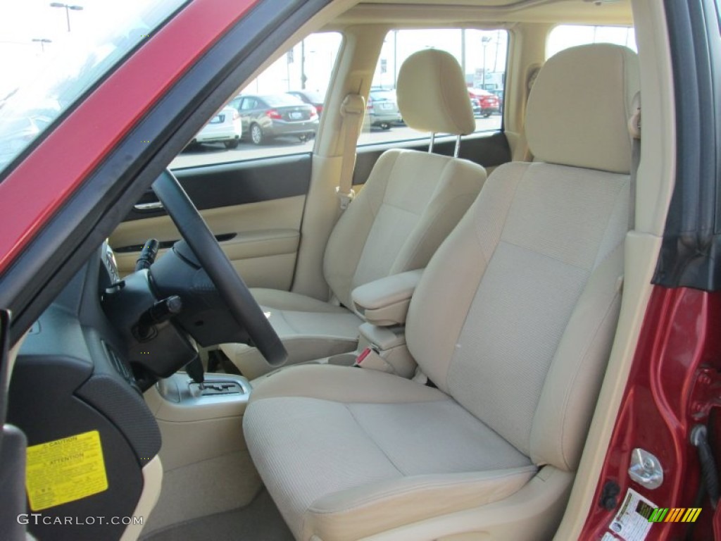 2008 Forester 2.5 X - Garnet Red Pearl / Desert Beige photo #15