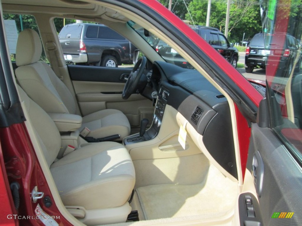 2008 Forester 2.5 X - Garnet Red Pearl / Desert Beige photo #18