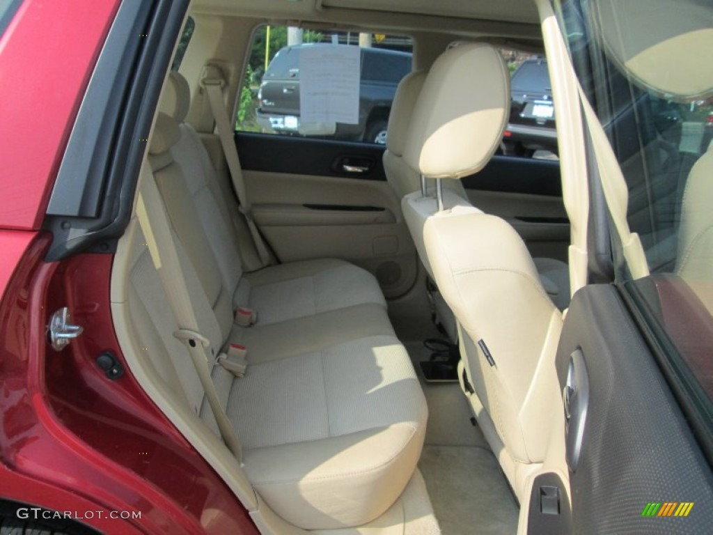 2008 Forester 2.5 X - Garnet Red Pearl / Desert Beige photo #19