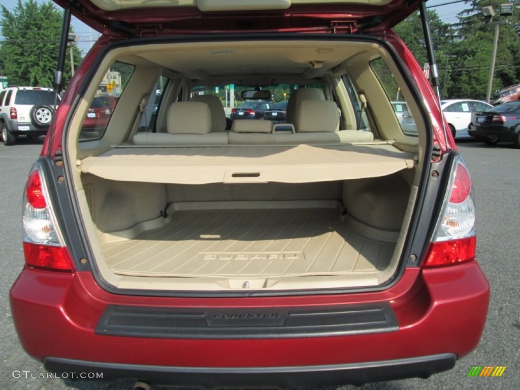 2008 Forester 2.5 X - Garnet Red Pearl / Desert Beige photo #20
