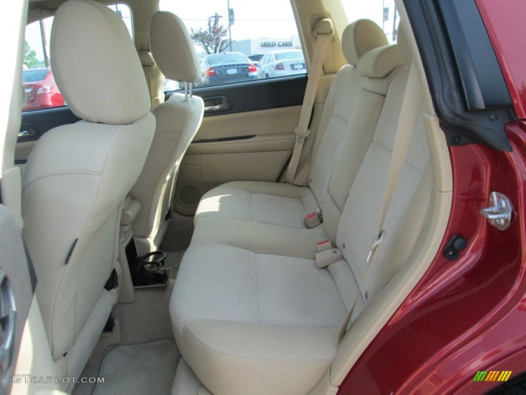2008 Forester 2.5 X - Garnet Red Pearl / Desert Beige photo #21