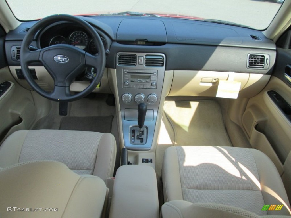2008 Forester 2.5 X - Garnet Red Pearl / Desert Beige photo #24