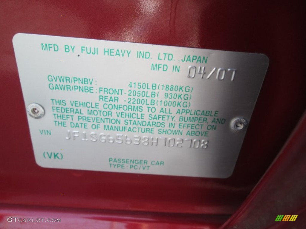 2008 Forester 2.5 X - Garnet Red Pearl / Desert Beige photo #29