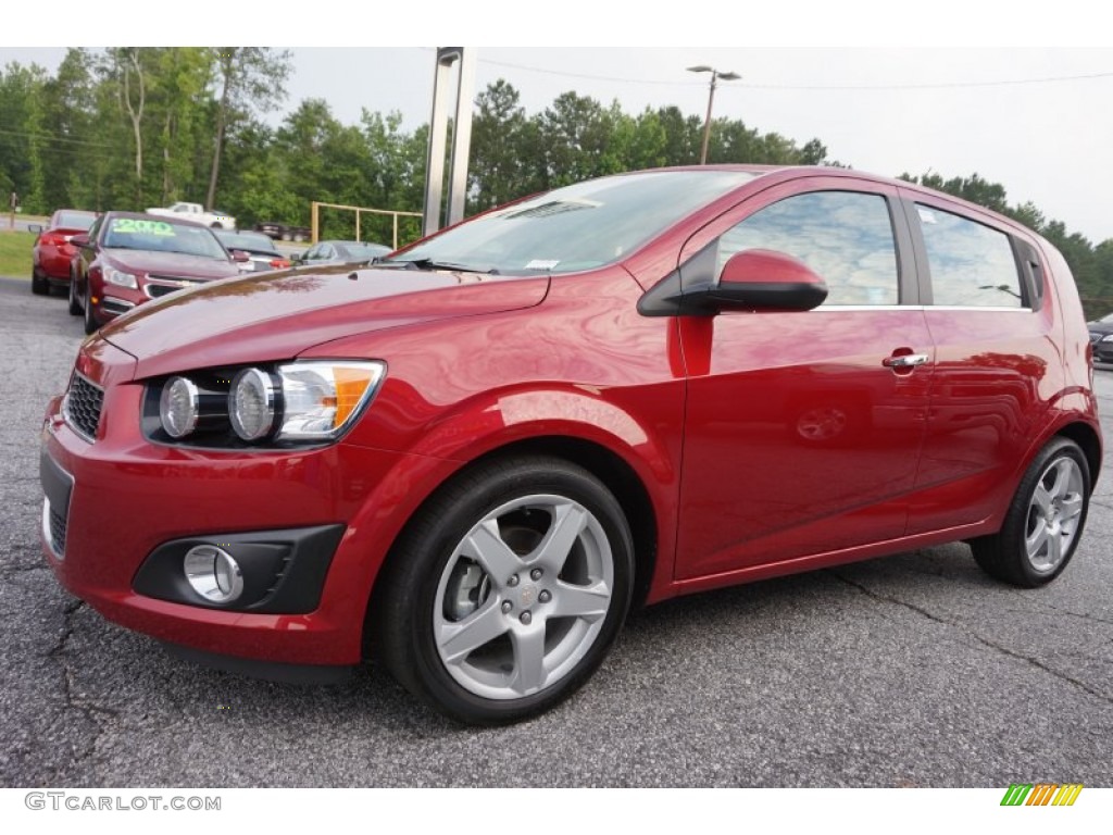 2014 Sonic LTZ Hatchback - Crystal Red Tintcoat / Jet Black/Dark Titanium photo #3