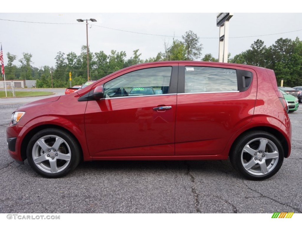 2014 Sonic LTZ Hatchback - Crystal Red Tintcoat / Jet Black/Dark Titanium photo #4