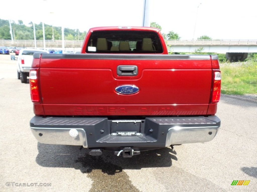 2016 F250 Super Duty XLT Crew Cab 4x4 - Ruby Red Metallic / Adobe photo #4