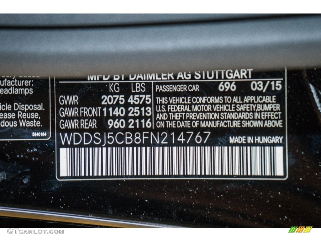 2015 Mercedes-Benz CLA 45 AMG Color Code Photos
