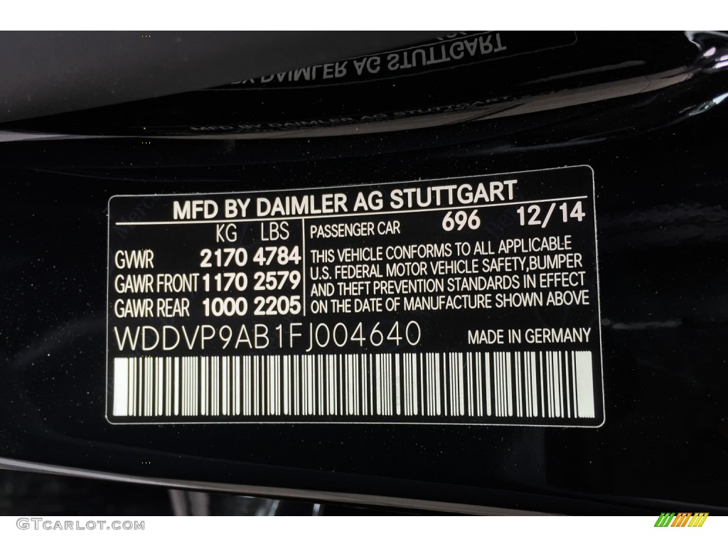 2015 B Color Code 696 for Night Black Photo #104752600