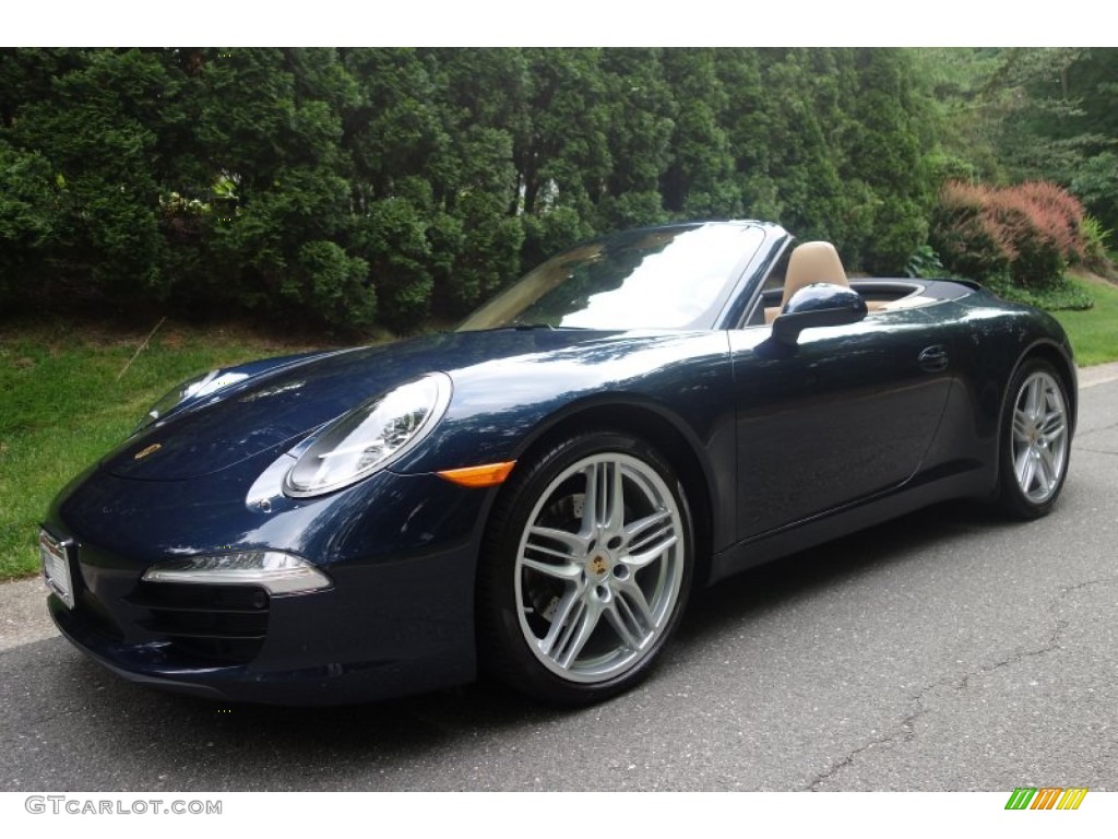 2013 911 Carrera Cabriolet - Dark Blue Metallic / Luxor Beige photo #1