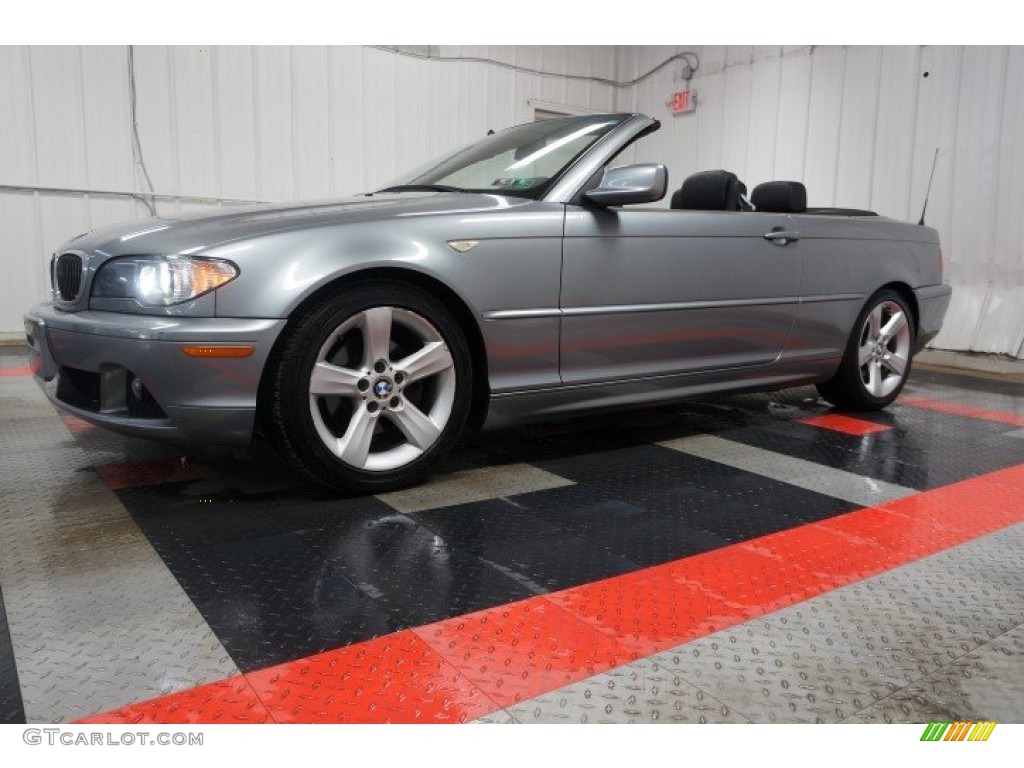 2004 3 Series 325i Convertible - Steel Blue Metallic / Black photo #2