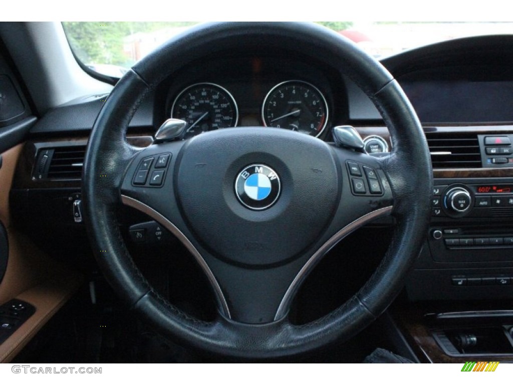 2009 BMW 3 Series 335xi Coupe Saddle Brown Dakota Leather Steering Wheel Photo #104769643