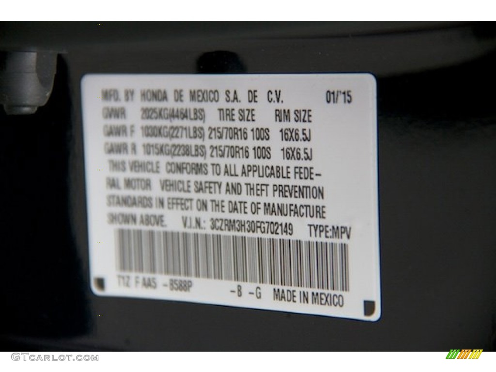 2015 CR-V LX - Obsidian Blue Pearl / Gray photo #18