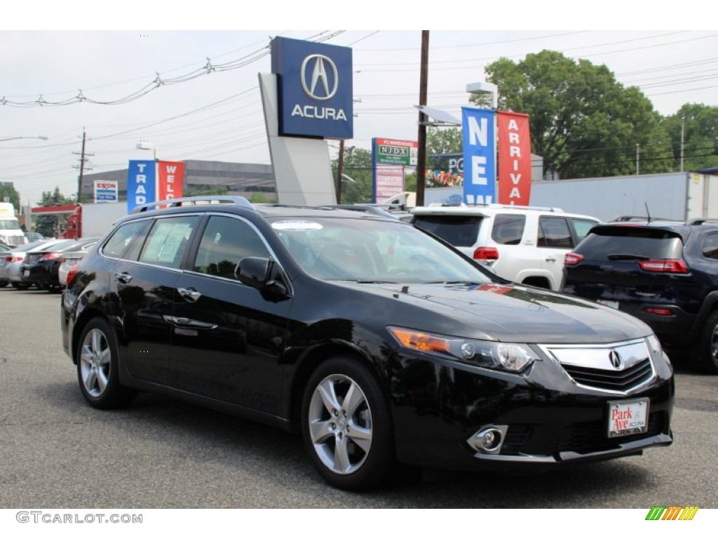 2012 TSX Technology Sport Wagon - Crystal Black Pearl / Ebony photo #1